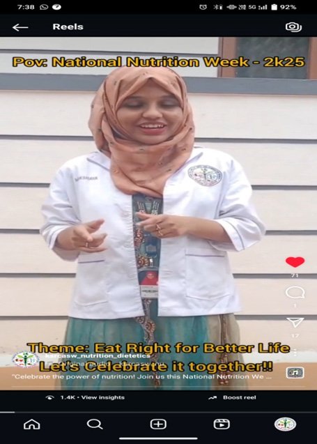 National Nutrition Week Celebration 2k25 - Photography and Reel Contest